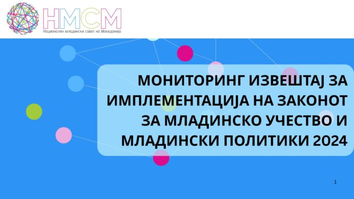 Монтиторинг извештај за имплементацијата на Законот за младинско учество и младински политики 2024 година
